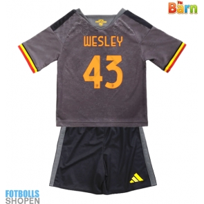 Billiga AS Roma Wesley Franca #43 Tredjeställ Barn 2026-27 Kortärmad (+ Korta byxor)